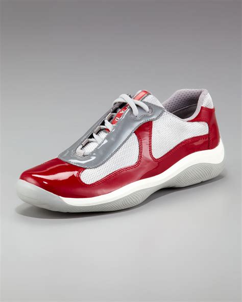 red lether prada men shoes|prada sneakers.